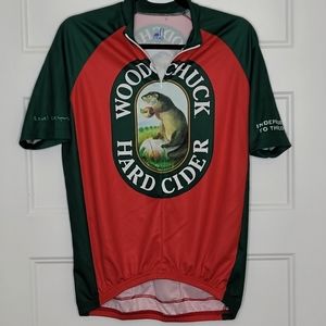 RARE Pro Woodchuck Hard Cider Cycling Jersey Men L 1/4 Zip